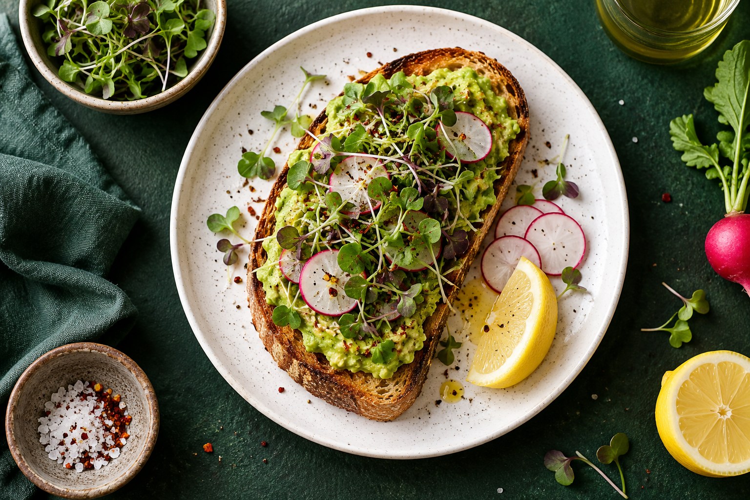 Avocado toast with microgreens